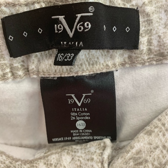 Versace 19•69 Italia Snake Skin Printed Cotton Pants. - Picture 4 of 9